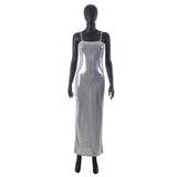 Women's Spring New Sleeveless Perspective Long High-Rise Spice Girl Dress DJPT