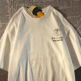 Cotton Short-Sleeved Cartoon Trend Couple T-Shirts And Men And Women Trendy Brand Loose High Street Half-Sleeve DJPT