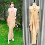 New Songchen Robe Sense Ocean Wind Color Mesh Sling Skirt