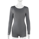 Autumn 2025 New Temperament Body-Dressed Long Sleeve Shorts Basics DJPT