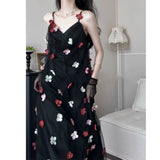 Beauty Three-Dimensional Flower Mesh Dress 2025 New Teen Temperament Sling Dress