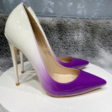 Color Spell Sexy 12Cm High Heels Ultra-Fine Heel Shoes Women's Shoes Gradually Change Color Net Red Large Size Single Shoes High Quality Shoes