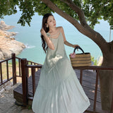 Style Skirt Sling With Long Skirt French Temperament Dress 2024 New Lazy Wind