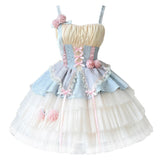 Rose Peach Wine Lolita Women Sling Dress Everyday Cute Lolita Sweet Dress 6865