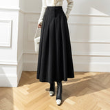 Dress 2025 Winter Dress New High-Waist Korean Version Of The Big Folds To Cover The Thin Hair Of This Long Dress DJPT