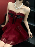 A line Sweetheart Red Lace Homecoming Dresses Birthday Dress Birthday Outfits SD1185
