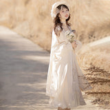 Design New Flower Room Set Hanfu Women's Element Jacket Sling Skirt Set Autumn And Winter 8495