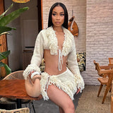 Women's Winter Wool Twino Siony With Short Skirt Babes Set DJPT