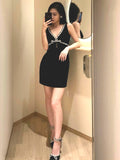 Black Heavy Industry Bows Order Diamond Spicy Sling Dress Autumn 2024 Short Shoulder Jacket