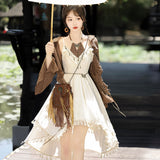 Design Fantasy Sand Chinese Style Improvement Chinese Elements Of Women's Top Dress Suit 7076