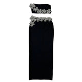 New Design-Sensitive Flower-Singing Diamond Bandage Set Sexy Tective Blouse Two-Piece