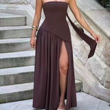 And Summer New Coloring Women's Bras Temperament To Reduce The Age Of Sexy Shoulder Dress