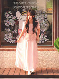 Design Pink Small Scented Slid Blouse Spring 2024 Spring High-End Temperament Folding Skirt Two-Piece