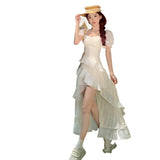 Sleeve Dress Women's Summer New Pure Chiffon Fairy Irregularly Harvesting Seaside Vacation Dress