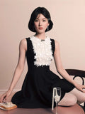 Luth's Same French Gold Muffled Small Black Dress Spring Temperament To Slim Up Thin Dress