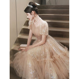 Dress Woman 2025 New Light Luxury Small High-End Small Banquet Senior Feeling Host Birthday Wedding Dress