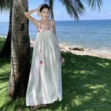 Suspension Dress Women's Summer 2024 New Small Design Sensational Tea-Smited Long Dress
