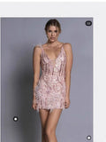 Hairy Fashion Deep V-Neck Short Dress Can Usually Wear A Small Name Dress