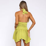 Women's Summer New Sexy Hanging Neck Sleeveless Solid Dress Dress Dress Woman DJPT