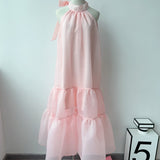 New Girl Feeling Solid Color Sweet Sleeveless Dress Dress Loose Age-Sensitive Atmosphere Long Dress