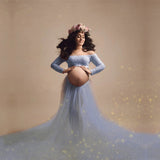 Pregnant Women Sexy Long-Sleeved Lace Dress Mesh Pregnant Women Take Pictures Of Pregnant Women Pregnant Skirts Maternity