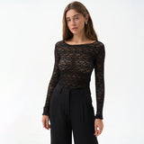 Women's Autumn And Winter Lace Skin Foundation Casual Elegant Top Bottom DJPT