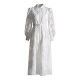 Elegant Temperament Style Dress 2025 Spring New Heavy Industry Embroidered Lantern Sleeve With Dress Dress Woman