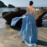 Super Fairy Beach Dress Woman 2025 New Chest Bare Back Sanya Travel Seaside Wearing A Long Dress