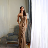 Autumn 2025 New Long Dress Fashion Temperament Beautiful Flowers With Ribbon Ribbon Dress Dress Dress Woman DJPT