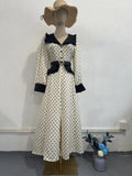 Summer New Lace Doll Collar Body-Point Printing Dress