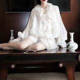 Fairy Light Flower Lotus Leaf Skirt 2024 New White Age Reduction Waist Dress