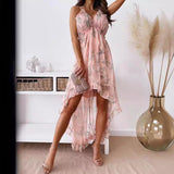 Summer New Fashion Sweet Temperament Fairy Printed Suspension Dress DJPT
