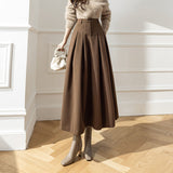 Dress 2025 Winter Dress New High-Waist Korean Version Of The Big Folds To Cover The Thin Hair Of This Long Dress DJPT