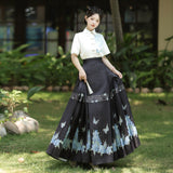 Design Fantasy Night Butterfly Chinese Style Improvement Han Elements Female Shirt Horse Face Dress Set 9081