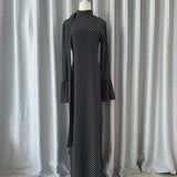 Zhao Sanguan High-End Temperament Wave Long-Sleeved Dress Niche Fashion Dress 2024 Autumn New