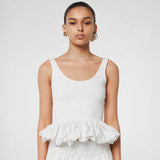 Women's Clothing 2024 Summer New Solid Color Sling Slings Bubble Vest DJPT