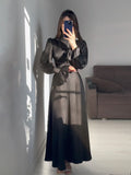 Long-Sleeved Waist-Bubble Sleeves In Autumn And Pure-Colored Fairy-Winding Dress