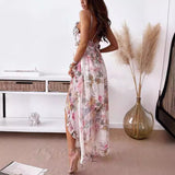 Summer New Fashion Sweet Temperament Fairy Printed Suspension Dress DJPT