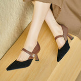 Large-Size Shoes Small Fragrant High-Heeled Shoes Women's Light Mouth Single Shoes Spring New Women's Shoes Korean Version Of The Pointed Mary Jane Shoes High Quality Shoes