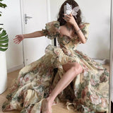 Yellow-Bottomed Colorful Rose Wedding Dress 2025 New Dress Dress Dress Dress HZ0628