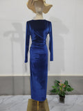 Aristocratic Velvet Body Sexy Waist Irregular Dress Dress Dress Woman
