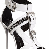 New Women's Sandals High Heel Metal Buckle Zipper Punk Fish Mouth Fine With The Original List High Quality Shoes