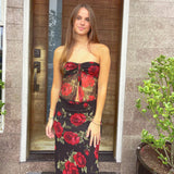 Fashion Mesh Printing Bra Skirt Suit For Women In 2025 Summer New Bodywear DJPT