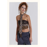 London Hottie Sexy Side-To-Shoulder Print Wrap-Up Zipper Collared Collared Woman DJPT