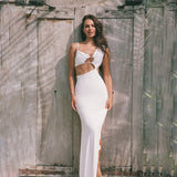 Spring 2025 New Fashion Style Sexy Irregular Shoulder Belts Empty Dress Woman DJPT