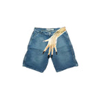 Hip-Hop Trend Pattern Print Denim Shorts Men's High Street Trendy Couple Casual Five-Point Pants DJPT
