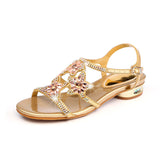 Drill Sandals Women 2025 New Summer High Heels In Leather Diamond High Heels Coarse Women's Sandals High Quality Shoes