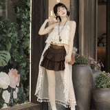 Pavilion Original Leisure Moment Lolita Girl Lolita Half Skirt Sling Skirt Cute Sweet Suit 7240