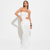 Women's Solid Color Sleeveless Bare Lace Lace Lace Repair Dress DJPT