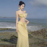 Hottie Sexy Dew Backpack Hip Skirt Cross Lotus Side Sling Skirt Female Atmosphere French Suit Dress